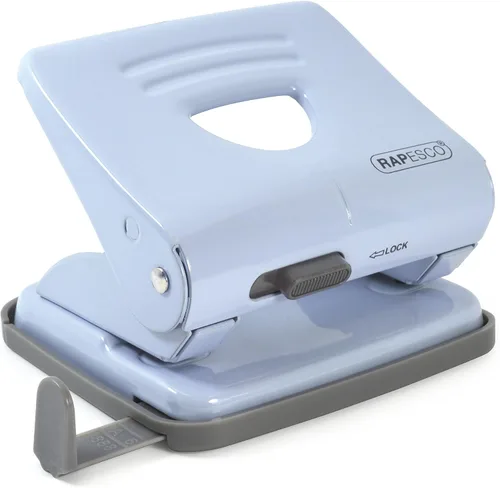 Miniatura 7 de Rapesco 1030 Punzón de metal de 2 agujeros, capacidad para 25 hojas, color negro