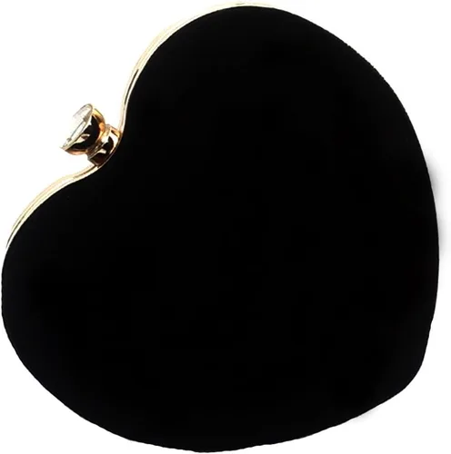 Miniatura 4 de Bolso de noche en forma de corazón Bolso de embrague de terciopelo Bolso de noche sólido
