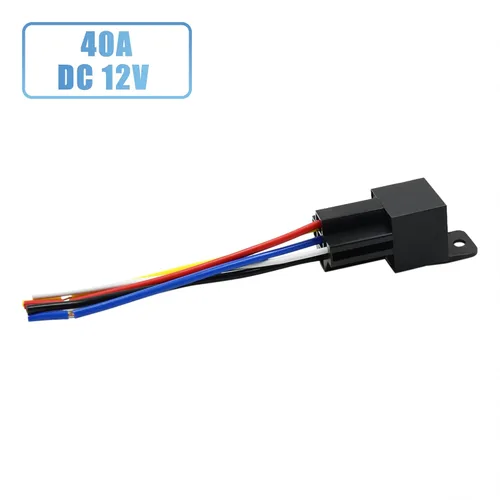 Miniatura 6 de uxcell JD-1914 5 Pin DC 12V 40A Universal Vehículo Vehículo Motor Fusible Relé Interruptor Poder con Arnés