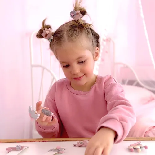 Miniatura 2 de Pinzas para el cabello para niñas, accesorios – 15 piezas de clip de cocodrilo antideslizante cubierto de tela, pasadores para el cabello