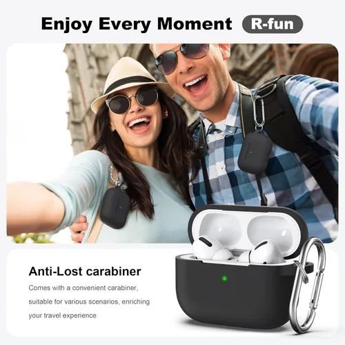 Miniatura 2 de Funda para AirPods con llavero, protección completa, de silicona, accesorios para AirPods, funda para hombres, mujeres y adolescentes, con estuche