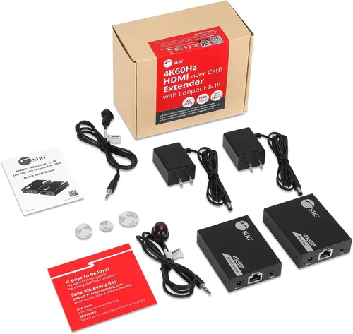Miniatura 7 de SIIG Extensor HDMI 4K sobre Cat6, 164 pies, paso IR y salida de video, HDCP 2.2, audio de 5.1 canales, reducción de escala automática, protección