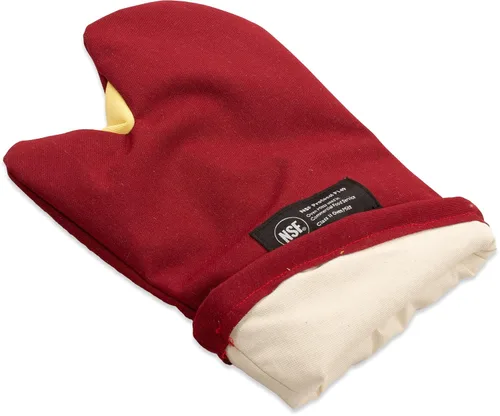 Miniatura 4 de San Jamar KT0215 Kool-Tek Manopla de protección para horno para temperatura convencional Nomex, 15" de longitud, rojo