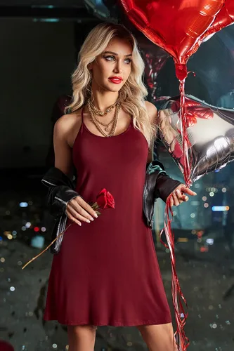 Miniatura 5 de Ekouaer - Camisón sin mangas con espalda cruzada para mujer