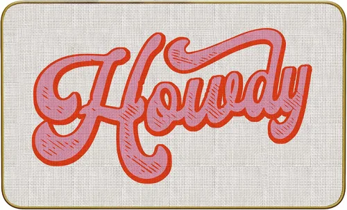 Mingnei Tapete divertido de Howdy de color rosa intenso para la cocina del hogar, tapete de puerta de Howdy, tapete para puerta de vaquera Howdy,