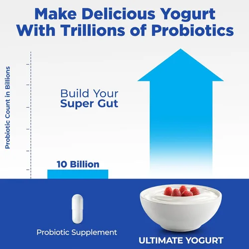 Miniatura 6 de Ultimate Yogurt probiótico con control ajustable de tiempo y temperatura, hace billones de probióticos para una mejor salud intestinal, dos