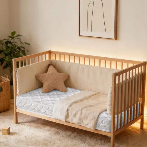 Miniatura 2 de Colchón para cuna y colchón para niños pequeños de 52 x 27.6 x 5 pulgadas, 100% tela de punto, absorbe la humedad y es transpirable, se adapta a
