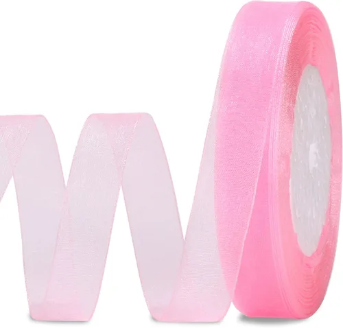 Miniatura 11 de molshine Cinta de organza transparente brillante de 50 yardas x 5/8 pulgadas, para ramos de guirnaldas, lazo, boda, envoltura de regalos, cabello