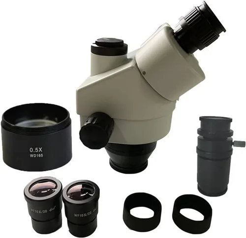 Miniatura 3 de Microscopio Kit 3.5X-180X Simul Focal Trinocular Microscopio Estéreo Accesorios Opcionales Microscopio Microscopio Microscopio Lente Adaptadores