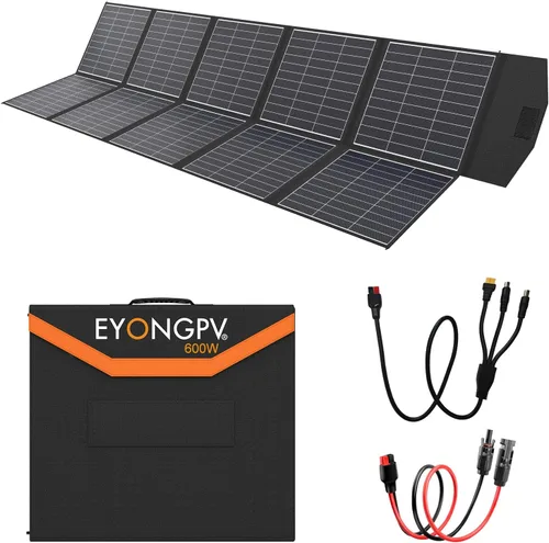 Miniatura 10 de EYONGPV Panel solar plegable portátil de 14 W y cargador solar con salida USB-C Croc-Eye, cargador solar compacto impermeable IP67 para teléfonos