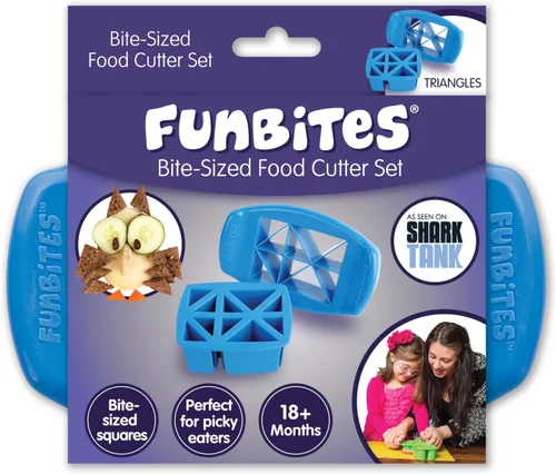 FUNBITES Cortador de sándwich sin corteza para el almuerzo de los niños (juego de 2 piezas), cortador de sándwich sin corteza, cortador de alimentos