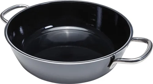 Silit Sartén para asar sin revestimiento Ø 11.0 in, color negro, profesional, fabricado en Alemania, borde de vertido de acero inoxidable, mango de