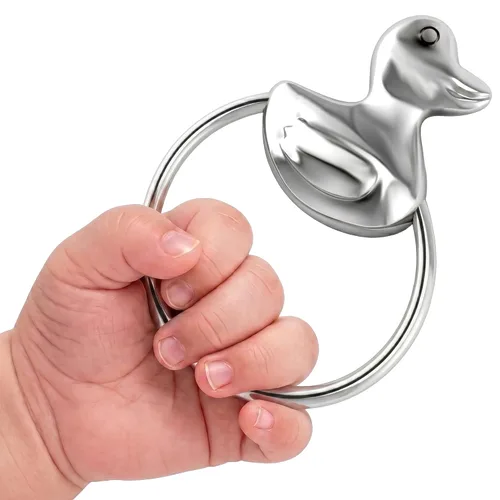Miniatura 8 de Sonajero con mancuernas de plata de ley para recién nacido, no se deslustra, duradero y grabable personalizado, empaquetado en una hermosa caja