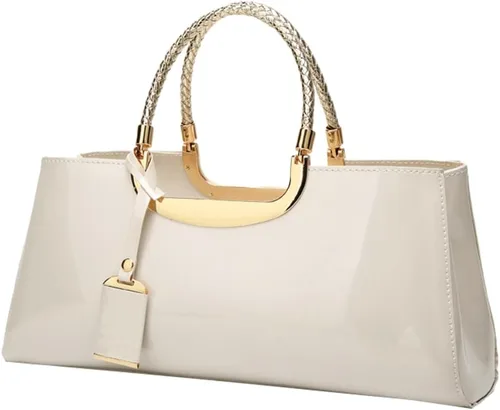 Miniatura 11 de Bolso de mano de cuero vegano brillante para mujer, bolso de hombro grande para mujer, bolso de mano de noche, bolso de mano para fiesta