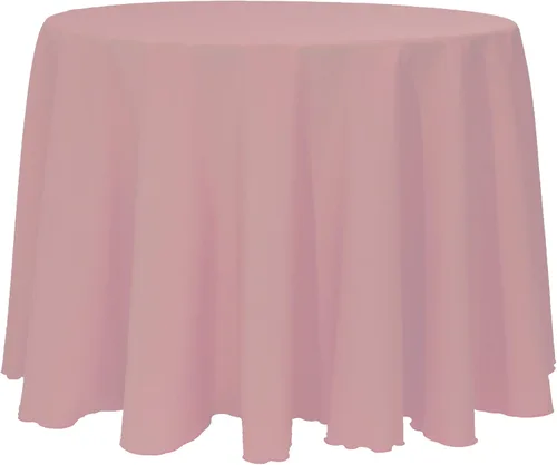 Miniatura 43 de ULTIMATE TEXTILE Mantel redondo de lino de poliéster de 120 pulgadas, color rosa neón