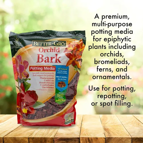 Miniatura 10 de Better-Gro Corteza de Orquídea - Medio de Cultivo de Orquídeas de Grado Premium para Plantar, Trasplantar, Desarrollo de Raíces y Retención de Agua