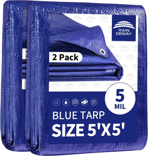 Miniatura 35 de RAINDEWAY Tarps - Lona impermeable de color azul de 4 x 16 pies de grosor, resistente a desgarros, multiusos, para techo, campamento, automóvil
