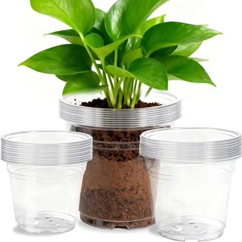 Miniatura 8 de 50 piezas de macetas de 2 galones para vivero, macetas de plástico suave y engrosadas con agujeros, contenedor de plántulas de flores de jardín