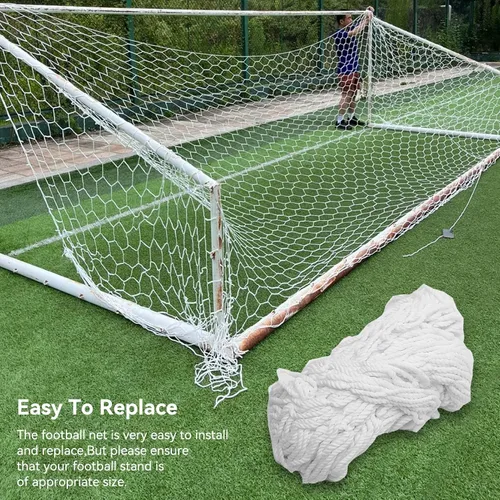 Miniatura 8 de Red de fútbol de 8 x 6 pulgadas, red de fútbol de repuesto para portería de fútbol, barrera de práctica deportiva de alto impacto para adultos
