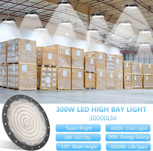 Miniatura 2 de 100W 10000LM UFO LED High Bay Light Luz LED Super Brillante ED High Bay Shop Luz blanca 6500K Luz de día, iluminación comercial de alta bahía