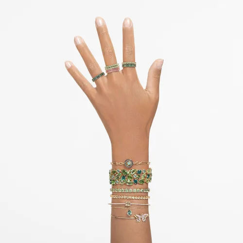 Miniatura 7 de Swarovski Chroma Twist Cocktail Ring, Versatile Multi Color Crystals, Playful Rotating Construction, Gold Tone Finish