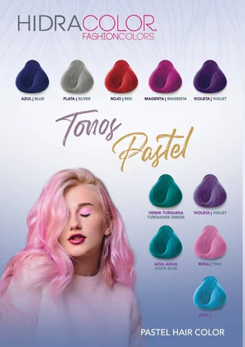 Hidra Color Fashion Colors Tonos Pasteles Crema Tinte Cabello Tinte para el cabello, 3.04 fl oz, 90 mL Color pastel semipermanente para el cabello