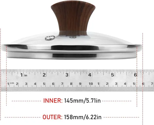 Miniatura 2 de Tapa de vidrio templado de 6 pulgadas, repuesto universal para olla y sartén para cocina en casa, cubierta de utensilios de cocina apta