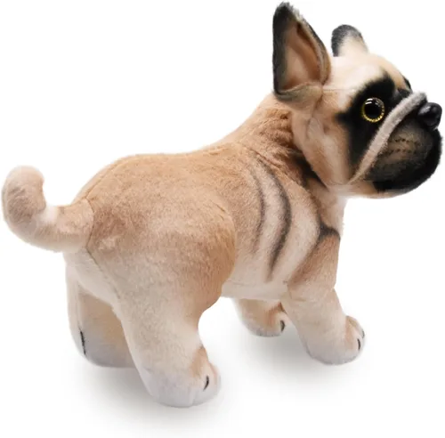 Miniatura 4 de BABOLI Perro Frenchie de peluche realista, muñeco de bulldog francés súper realista, cachorro de peluche, juguete gracioso para niños, regalo