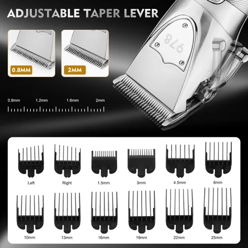 Miniatura 3 de Suttik Juego de cortapelos profesional para hombres, afeitadoras eléctricas de aluminio para hombres, kit de peluquería y recortadora con estuche
