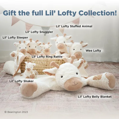 Miniatura 6 de Bearington Lil' Lofty - Sonajero de jirafa de 5.5 pulgadas, sonajeros suaves para 0 a 6 meses y anillo de jirafa de peluche, juguetes para bebés