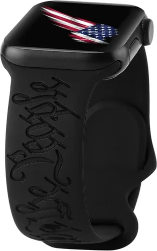 Correas de silicona grabadas compatibles con Apple Watch de 1.496 in 1.575 in 1.614 in, correa deportiva impresa con láser compatible con iWatch