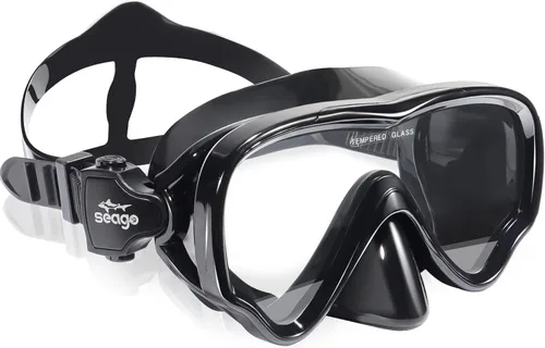 Seago Gafas de natación para niños, máscara de buceo para jóvenes (5-15), antivaho 180° visión clara Negro