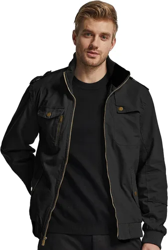 Miniatura 3 de Wantdo Chamarra rompevientos para hombre con cuello de algodón para hombre.