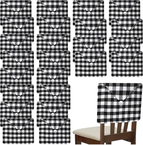 Peryiter 24 piezas de decoraciones navideñas para sillas, fundas protectoras de terciopelo para sillas de comedor de Navidad, para cocina,