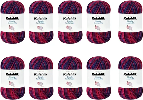Miniatura 66 de 50g (1x50g) Hilo Acrílico para Crochet y Tejido, Hilo Degradado Colorido, 1 Rollo de Madejas, Hilo Acrílico Multicolor, Perfecto para Proyectos