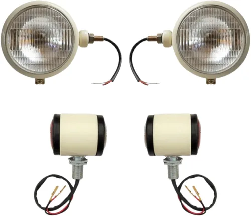 Miniatura 11 de Conjuntos de Faroles de Señalización y de Butler con Bombilla de 12V Compatibles con Tractores Ford 2N, 9N, 8N, 600, 800, NAA - Faro de Tractor Gris