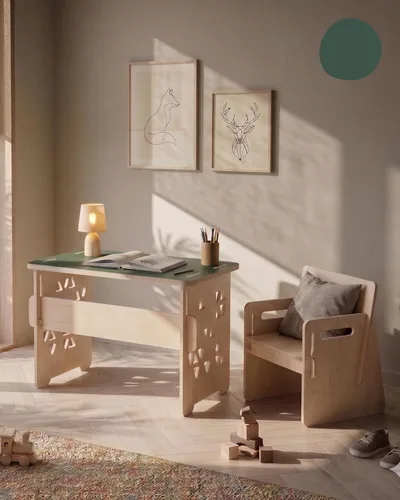 Miniatura 6 de Montessori Children's Desk with Chair Encourages Creativity and Independence, Lightweight and Easy to Assemble