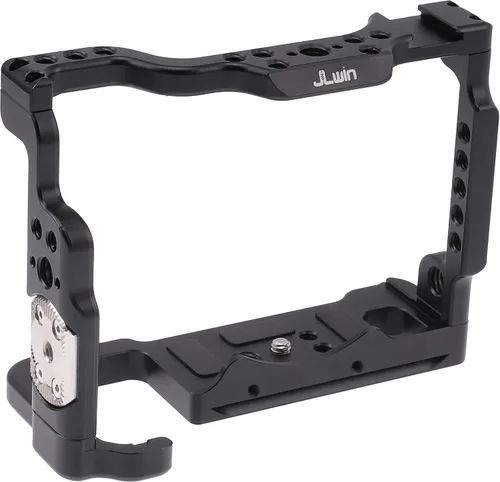 FocusFoto Jaula de cámara Estabilizador de cine de video Plataforma de extensión de aleación de aluminio con zapata fría y tornillo de 1/4 "3/8"