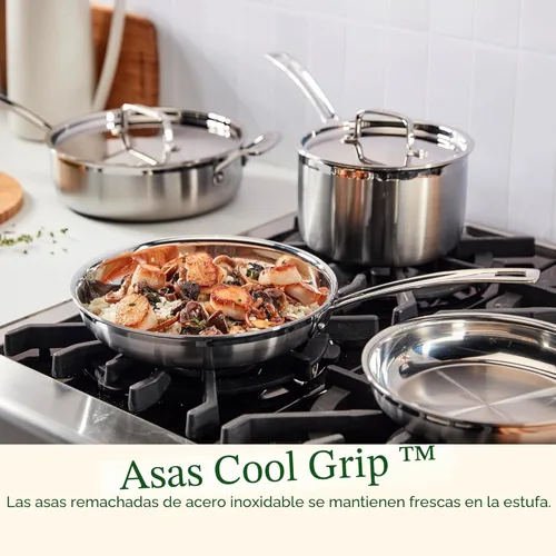 Miniatura 7 de Cuisinart Juego de utensilios de cocina de 15 piezas, multiclad Pro triple capa, plateado, MCP-15N