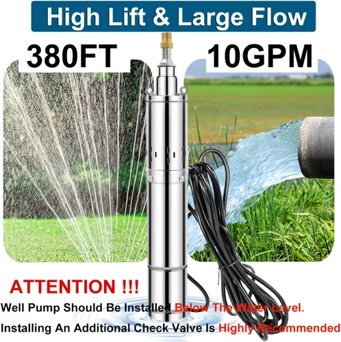 Miniatura 6 de Bomba sumergible de pozo profundo de 3 pulgadas, bomba de agua sumergible de pozo profundo de 1HP 220V para riego industrial y hogar, cable