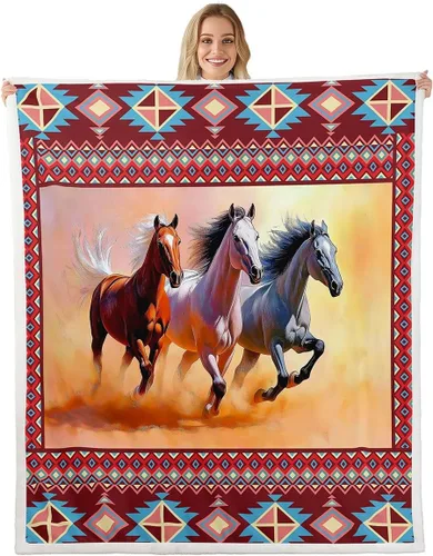 Miniatura 30 de Erosebridal Manta de forro polar de piel de vaca con estampado de leopardo marrón, manta occidental de 50 x 60 pulgadas, manta con estampado de vaca