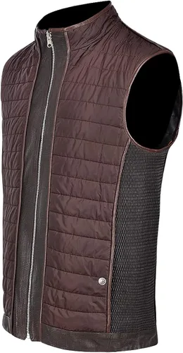 Miniatura 3 de CUADRA Chaleco reversible para hombre en cuero genuino negro