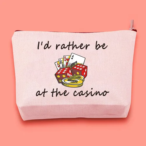 Miniatura 3 de JXGZSO Jugador Regalo I'd Rather Be At The Casino Bolsa de Maquillaje Bolsa de Dados de la Suerte Bolsa Casino Amante Regalo, Casino