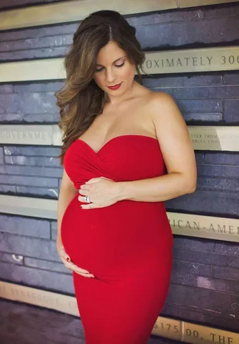 Miniatura 6 de ZIUMUDY Vestido ajustado elegante de maternidad sin tirantes tubo maxi fotografía baby shower vestido