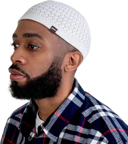 Miniatura 2 de Candid Signature Apparel Gorras de calavera para hombres y mujeres con punto en zigzag Gorro de algodón 100% transpirable Kufi Skully Caps