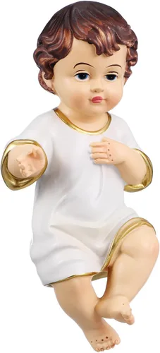 VILLCASE Adorno de estatua de bebé de Jesús pequeña, 5.89 pulgadas, pequeña figura de resina para bebé, estatua coleccionable y decoraciones
