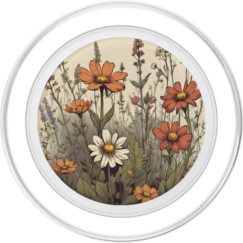 Miniatura 2 de Bonito diseño botánico de flores silvestres con patrón vintage PopSockets MagSafe PopGrip para iPhone