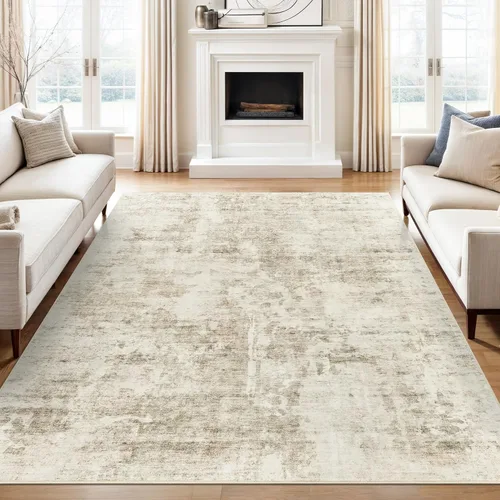 Miniatura 142 de Alfombra de pasillo Soalmost 2'6" x 10' lavable, alfombra antideslizante para cocina, baño, lavandería, alfombras vintage ultra delgadas para Beige