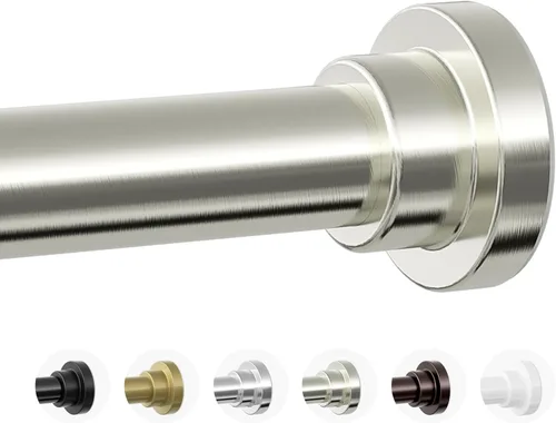 Miniatura 9 de Mcrbeay Barra de cortina de ducha, barra de ducha resistente de 1 pulgada de diámetro, antideslizante, ajustable, de 28 a 74 pulgadas, sin Negro