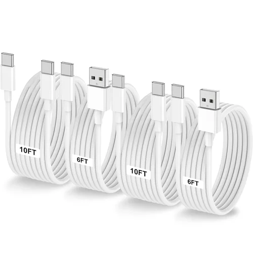 Miniatura 42 de Paquete de 2 cables USB C a USB C de 10 pies y 60 W, cable tipo C a tipo C, cable de carga rápida para iPhone Air 17 16e 16 15 Pro Plus Pro Max